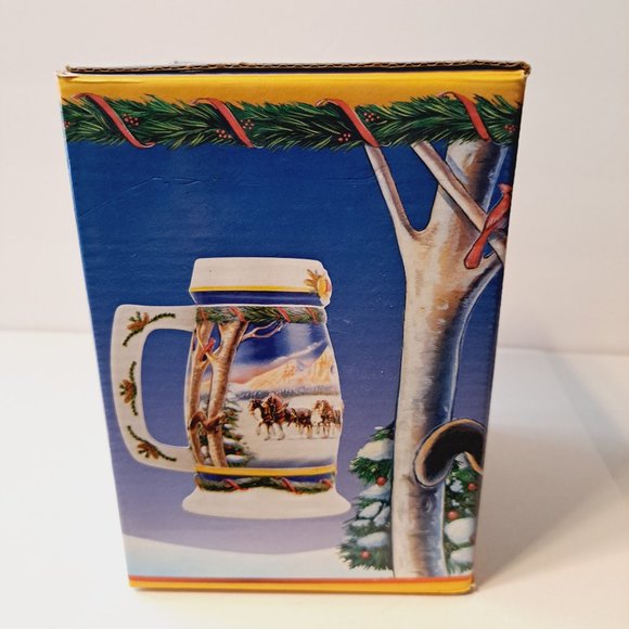 BUDWEISER 2000 Holiday STEIN Beer MUG "Holiday in the Mountains" New in Box COA - Picture 14 of 14